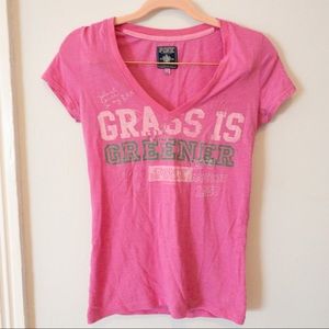 Victoria Secret VS Pink Graphic Tee V-neck T-shirt